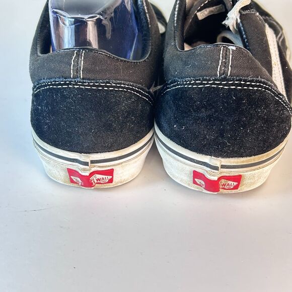 Vans Unisex Black Canvas White Detail Old Skool Sneaker Size M 10.5/W 12 - Picture 9 of 14
